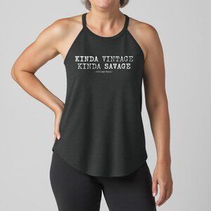 Lady Gains Kinda Vintage Kinda Savage Graphic Workout Tank Size Small